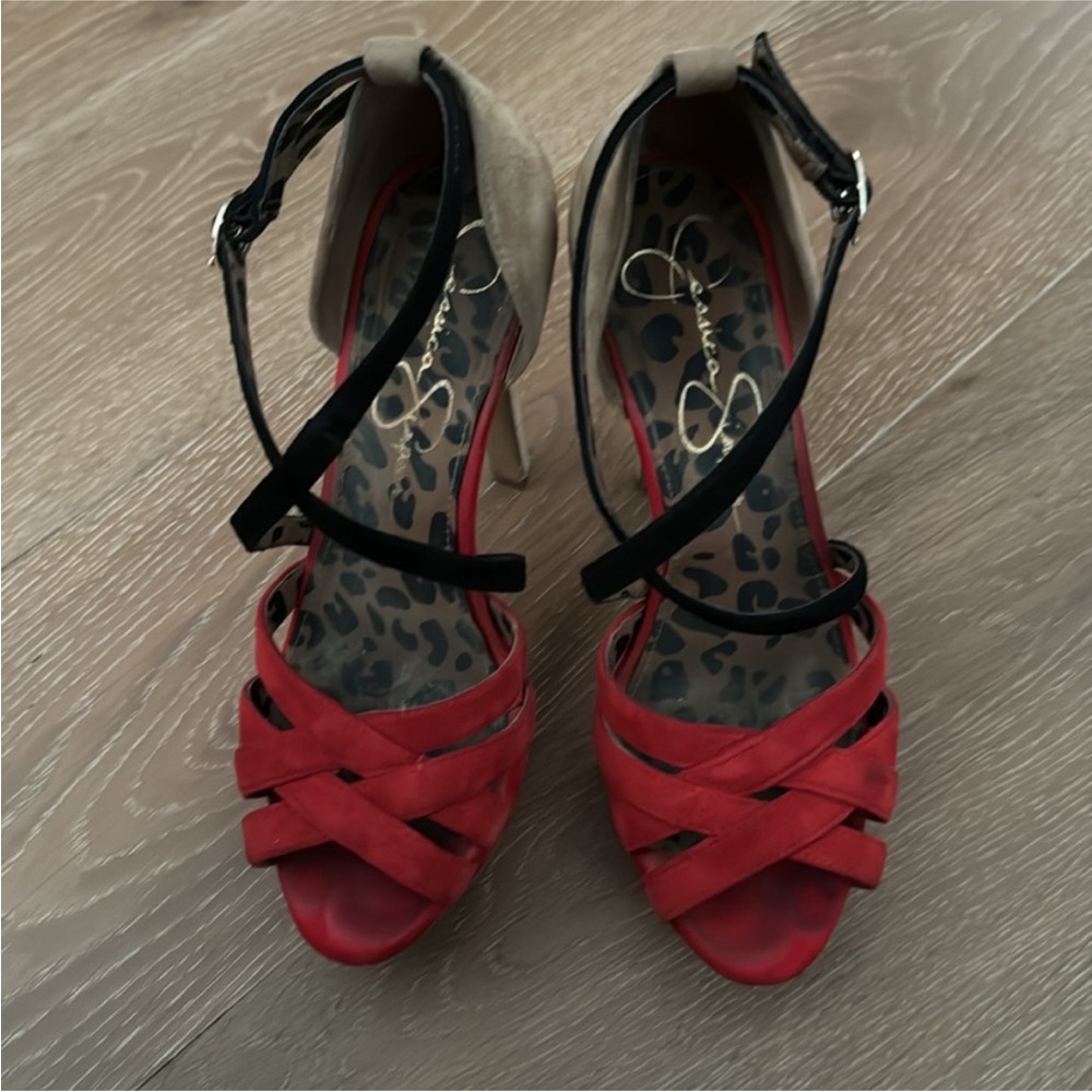 Jessica Simpson Red and Black Heels
